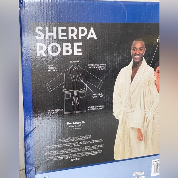 NFL New England Patriots Soft Sherpa Robe with Pockets Men’s size L/XL - Picture 8 of 14